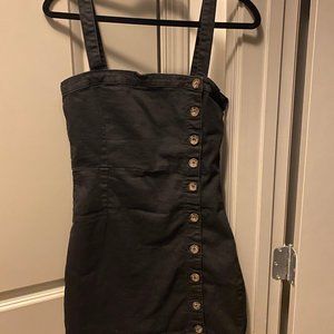 Black Mini Dress with Buttons